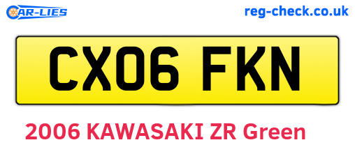 CX06FKN are the vehicle registration plates.