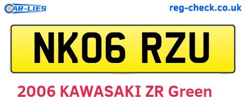 NK06RZU are the vehicle registration plates.
