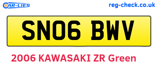 SN06BWV are the vehicle registration plates.