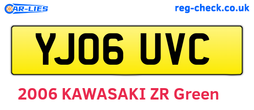 YJ06UVC are the vehicle registration plates.