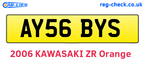 AY56BYS are the vehicle registration plates.