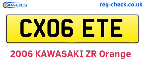 CX06ETE are the vehicle registration plates.