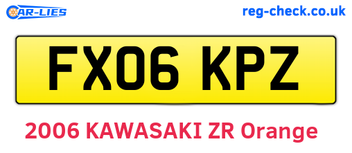 FX06KPZ are the vehicle registration plates.
