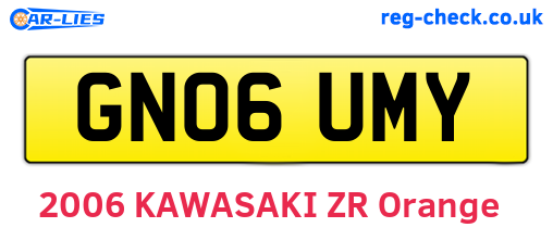 GN06UMY are the vehicle registration plates.