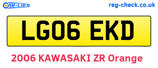 LG06EKD are the vehicle registration plates.