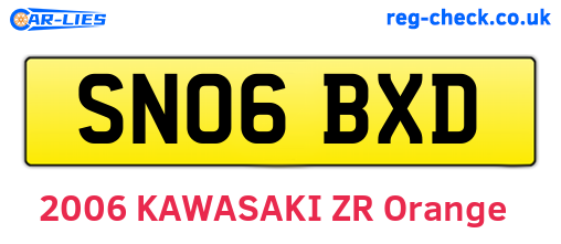 SN06BXD are the vehicle registration plates.