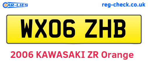 WX06ZHB are the vehicle registration plates.