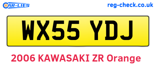 WX55YDJ are the vehicle registration plates.