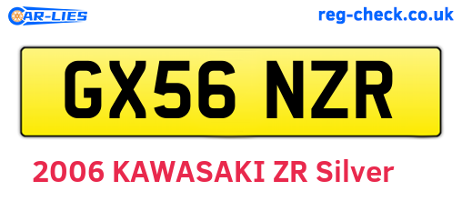 GX56NZR are the vehicle registration plates.