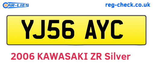 YJ56AYC are the vehicle registration plates.