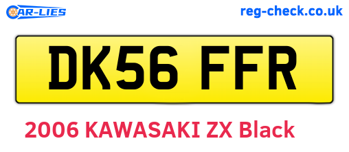 DK56FFR are the vehicle registration plates.