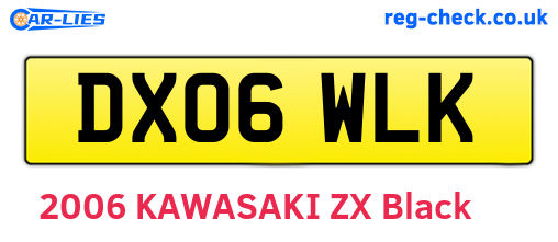 DX06WLK are the vehicle registration plates.