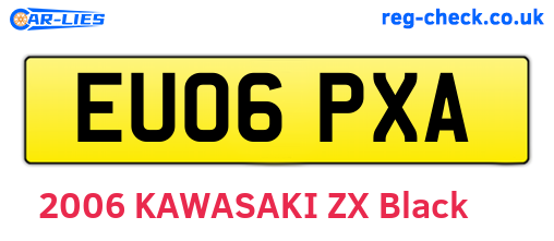 EU06PXA are the vehicle registration plates.