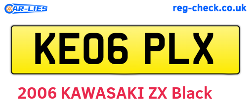 KE06PLX are the vehicle registration plates.