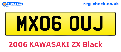 MX06OUJ are the vehicle registration plates.