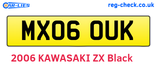 MX06OUK are the vehicle registration plates.