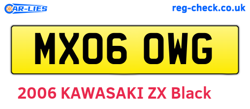 MX06OWG are the vehicle registration plates.