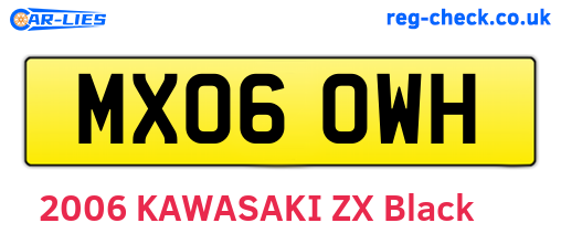 MX06OWH are the vehicle registration plates.