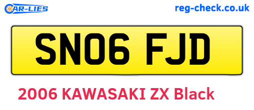 SN06FJD are the vehicle registration plates.
