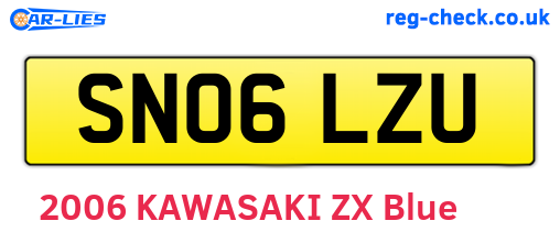 SN06LZU are the vehicle registration plates.