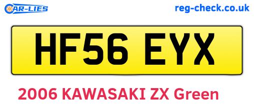 HF56EYX are the vehicle registration plates.