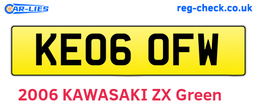 KE06OFW are the vehicle registration plates.