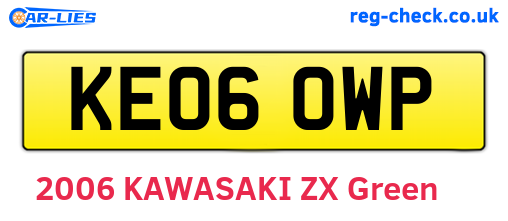 KE06OWP are the vehicle registration plates.