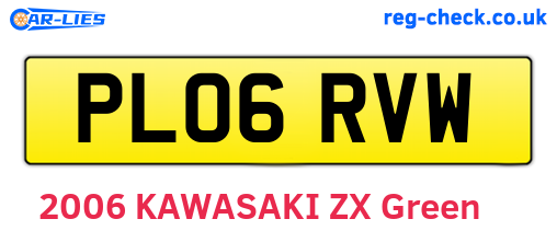PL06RVW are the vehicle registration plates.