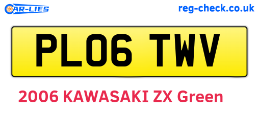 PL06TWV are the vehicle registration plates.