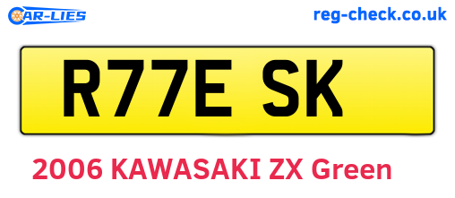 R77ESK are the vehicle registration plates.