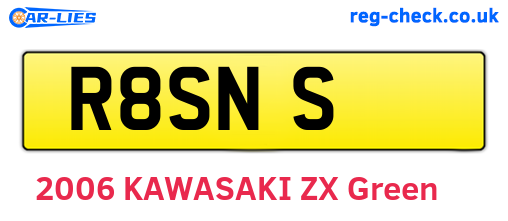 R8SNS are the vehicle registration plates.