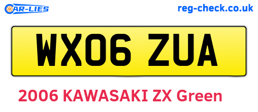 WX06ZUA are the vehicle registration plates.