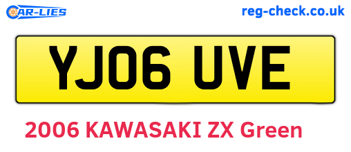 YJ06UVE are the vehicle registration plates.