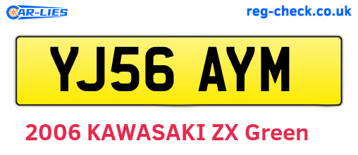 YJ56AYM are the vehicle registration plates.