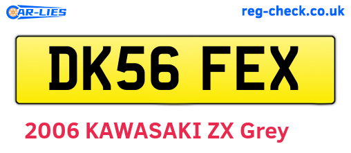 DK56FEX are the vehicle registration plates.