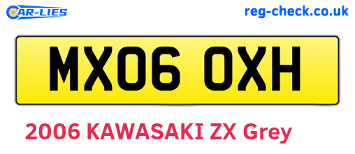 MX06OXH are the vehicle registration plates.