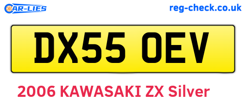 DX55OEV are the vehicle registration plates.