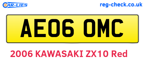 AE06OMC are the vehicle registration plates.