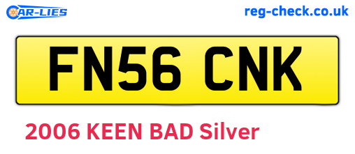 FN56CNK are the vehicle registration plates.