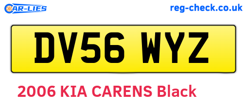 DV56WYZ are the vehicle registration plates.