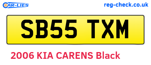 SB55TXM are the vehicle registration plates.
