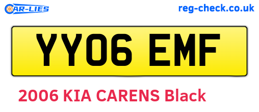 YY06EMF are the vehicle registration plates.