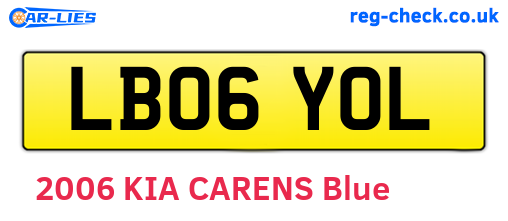 LB06YOL are the vehicle registration plates.