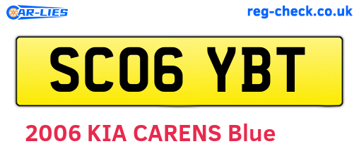 SC06YBT are the vehicle registration plates.