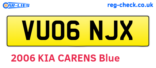 VU06NJX are the vehicle registration plates.