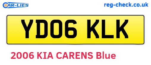 YD06KLK are the vehicle registration plates.