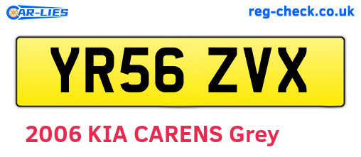 YR56ZVX are the vehicle registration plates.