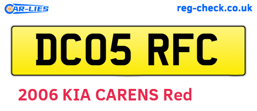 DC05RFC are the vehicle registration plates.