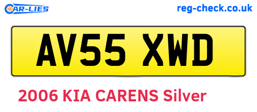 AV55XWD are the vehicle registration plates.