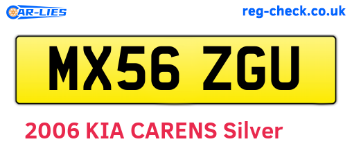 MX56ZGU are the vehicle registration plates.